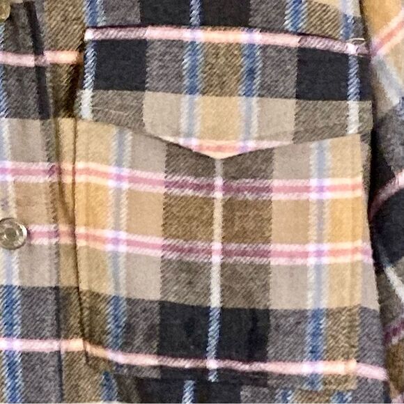 NEW Zara Oversized Plaid Shacket Overshirt Flannel Jacket Tan Pink Gray Size XL - Picture 10 of 16